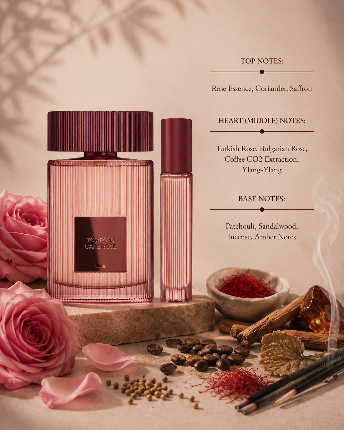Tom Ford Café Rose Set (50ml EDP + 10ml EDP) - Unisex
