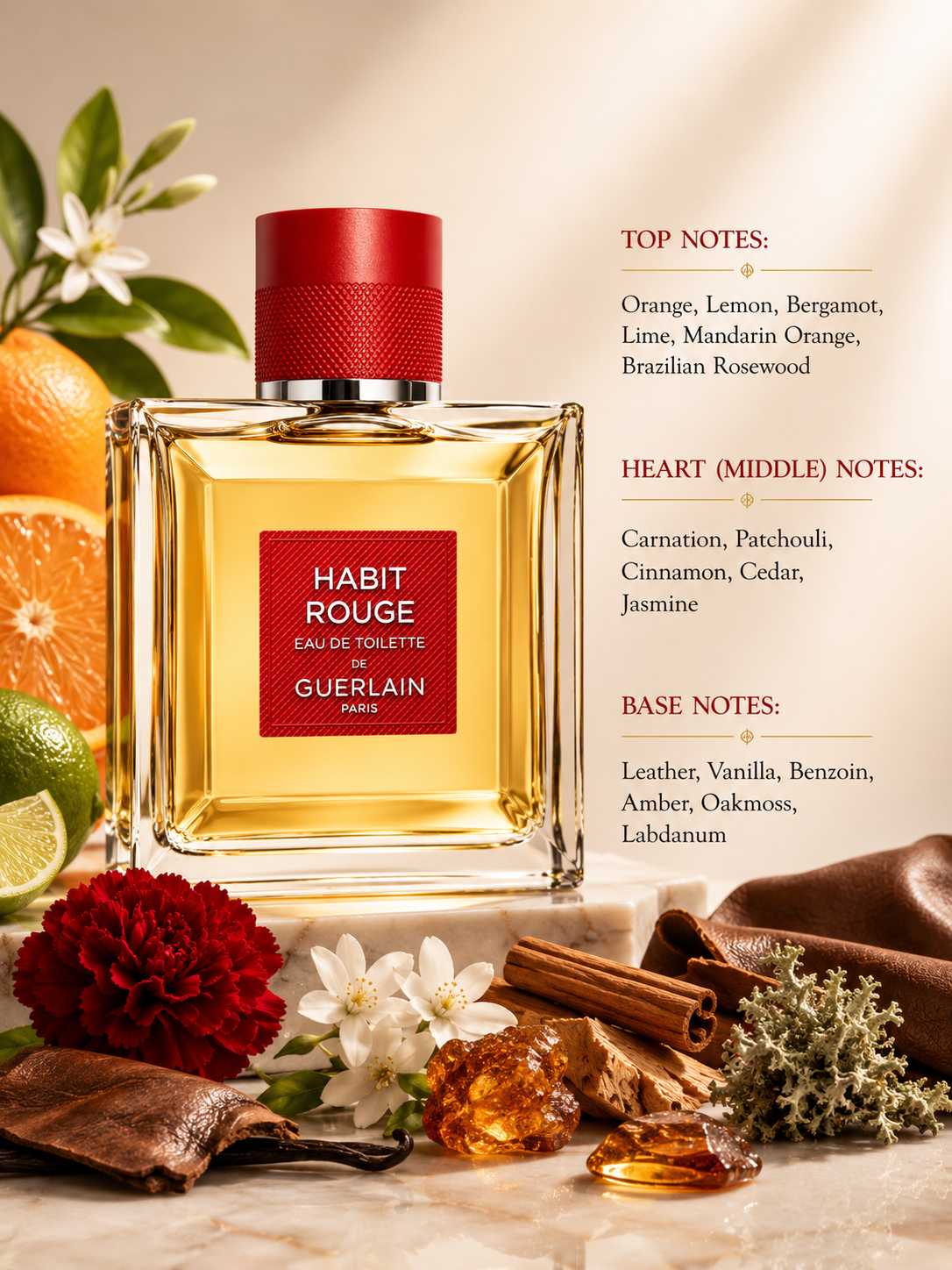 Guerlain Habit Rouge 100ml EDT - Men